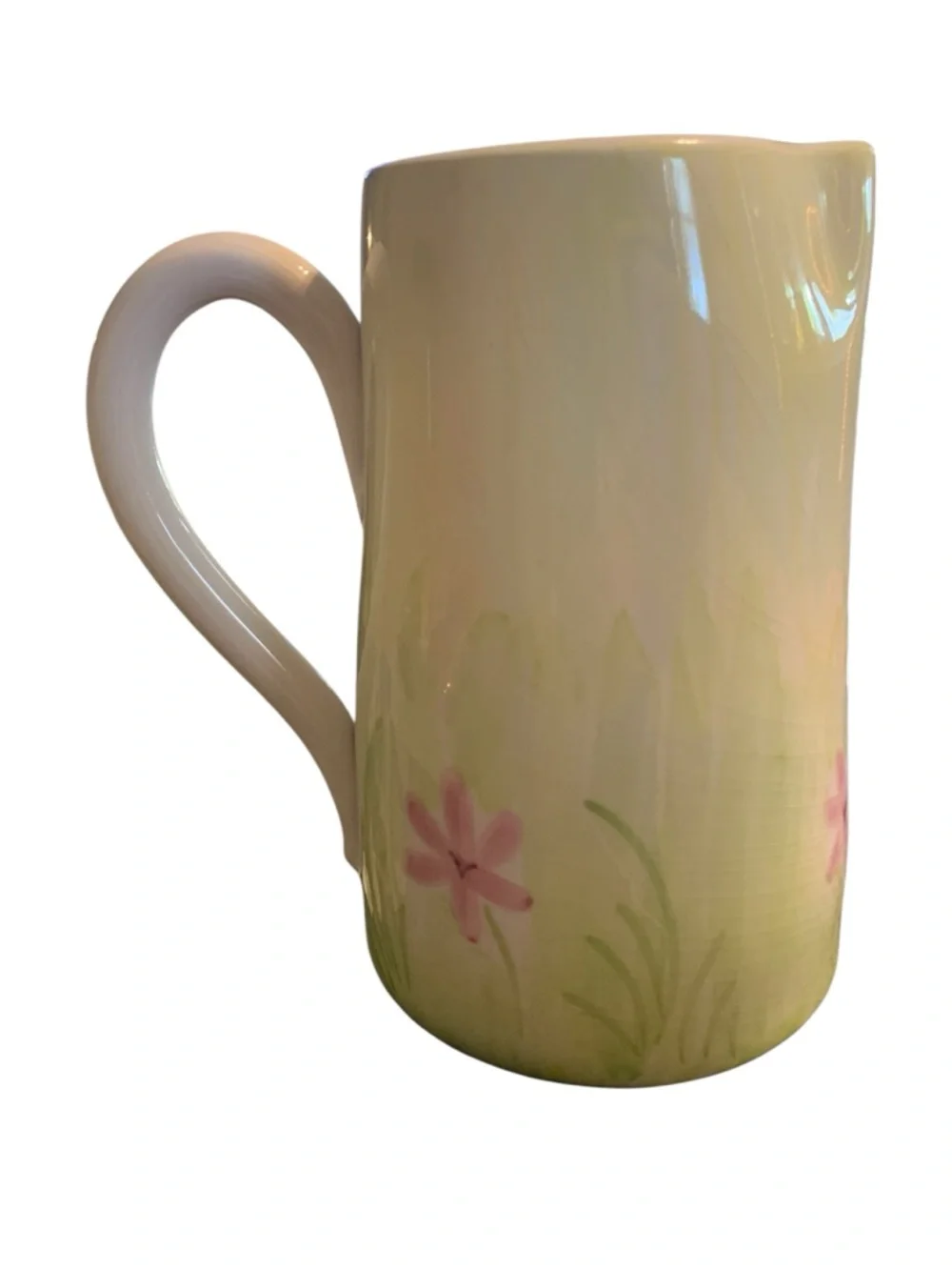 Hand Painted Italian‎ Ceramic Dairy Pitcher Garden Butterfly & Ladybug Theme 8